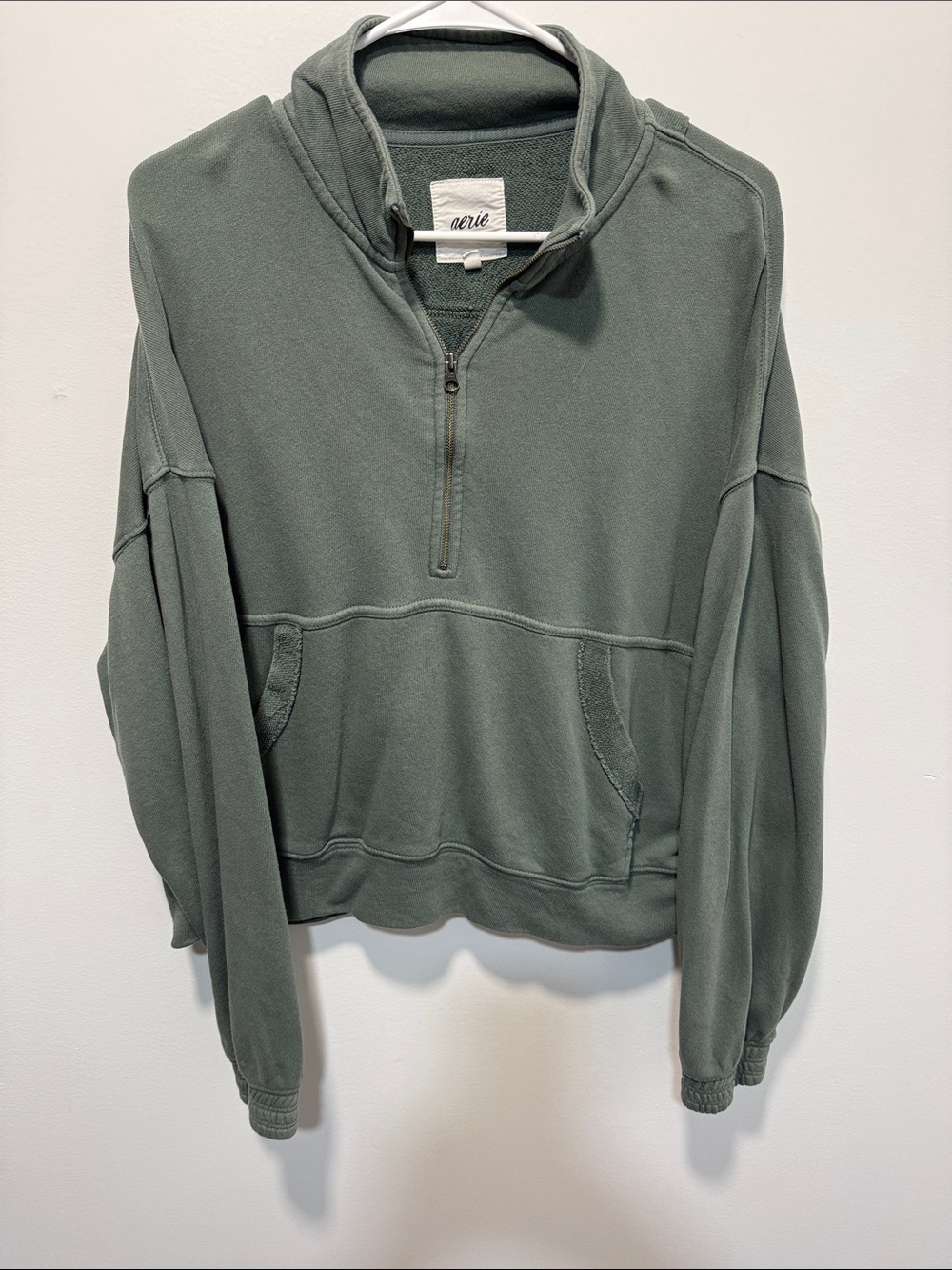 Aerie Half-Zip Green